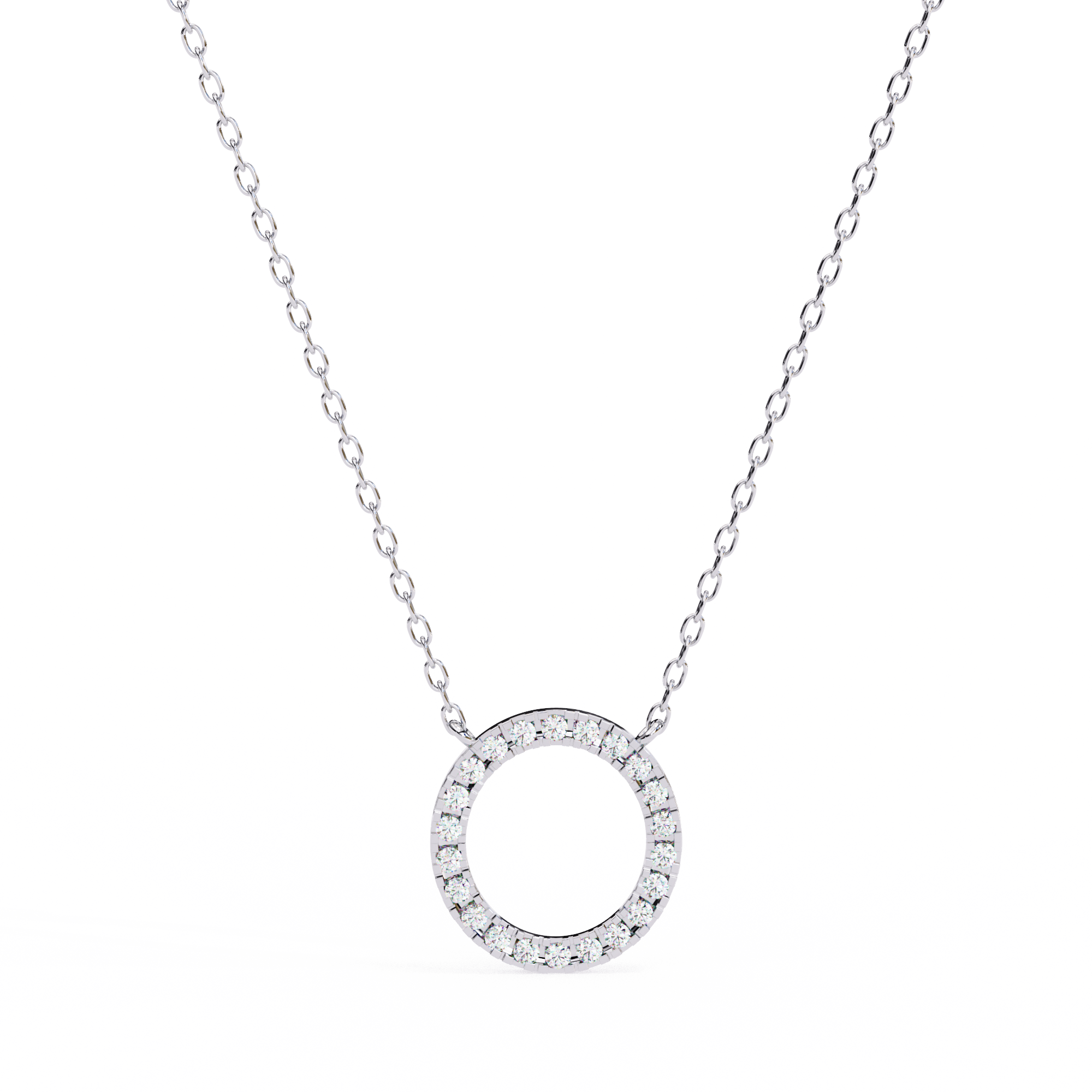 Solitairekart 0.34ct Natural Diamond Circle Pendant-HI Color, VS-SI Clarity